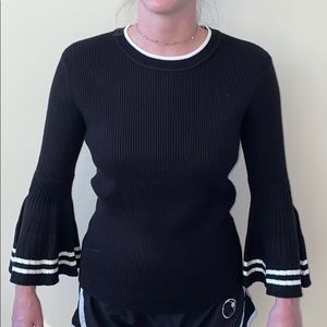Black Flare Sleeve Sweater